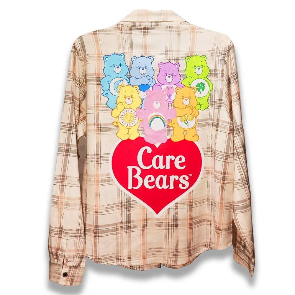 Carebears Rare Brand New Plaid Long Sleeve Button Down Top